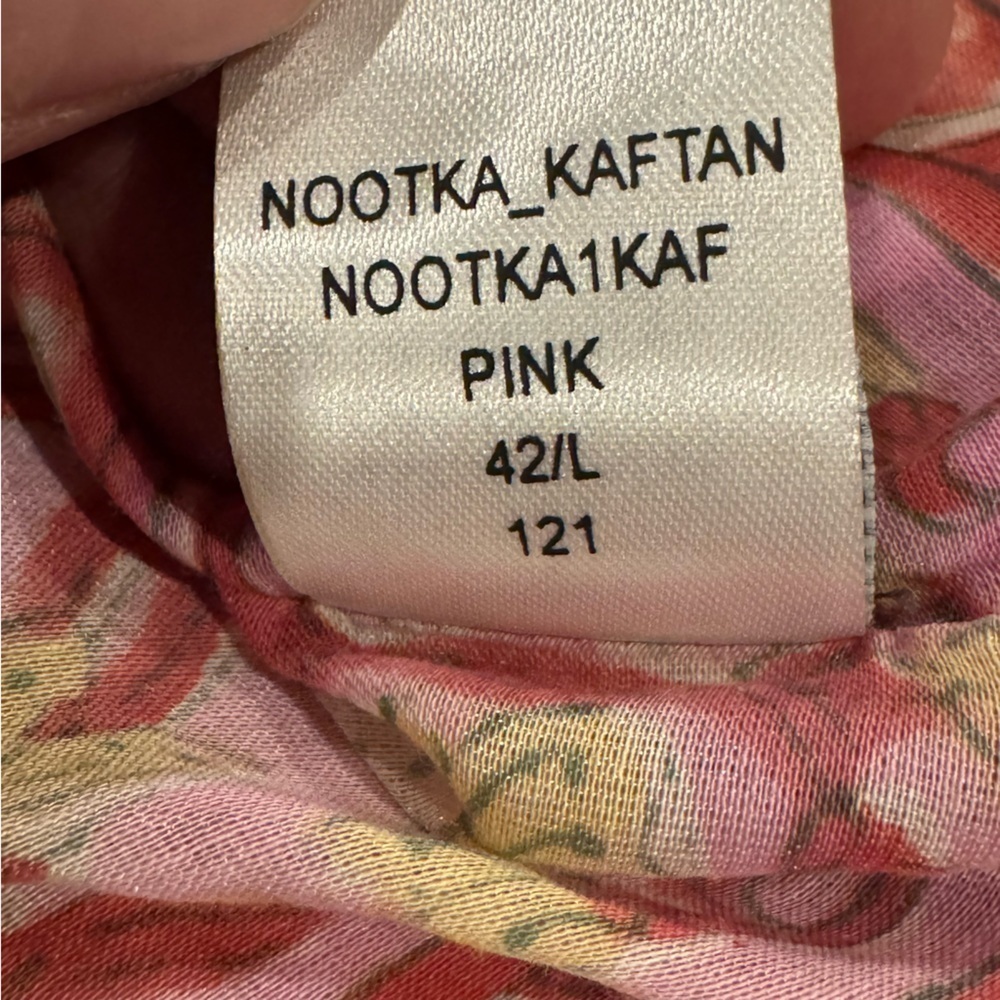 Tuckernuck Antik Batik Nootka Kaftan Pink Floral Size Large Cotton Maxi Sundress - Picture 10 of 11